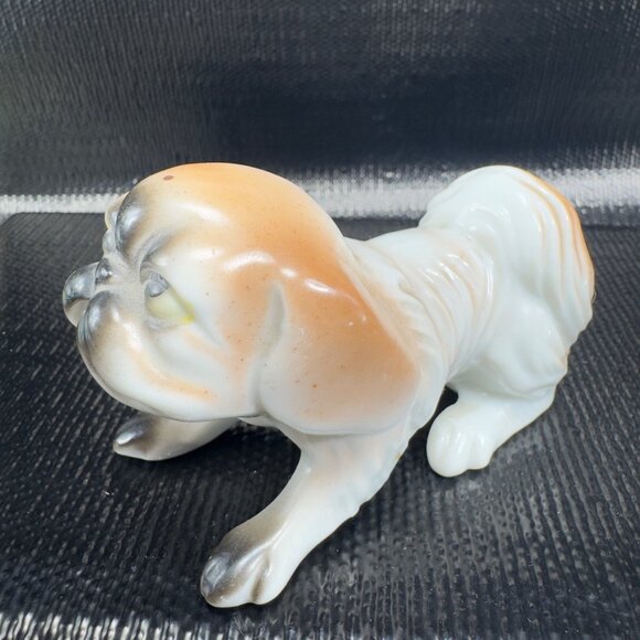 Vintage Pekingese Pug Dig Ceramic Figure Japan Whimsical Porcelain Dog Figure - Picture 7 of 11